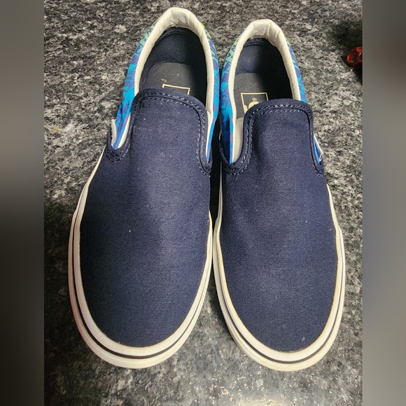 Vans Size 7 Slip On Shoes Women's Blue Canvas Casual‎ - Picture 3 of 7